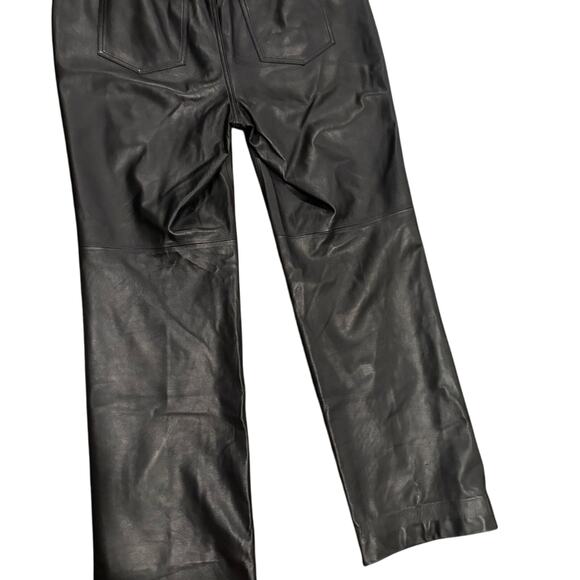 Lafayette 148 New York Straight Leg Leather Pants - Picture 3 of 6